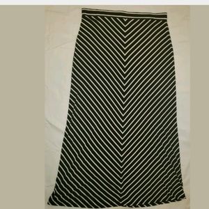 Ann Taylor Loft Striped Long Skirt Large